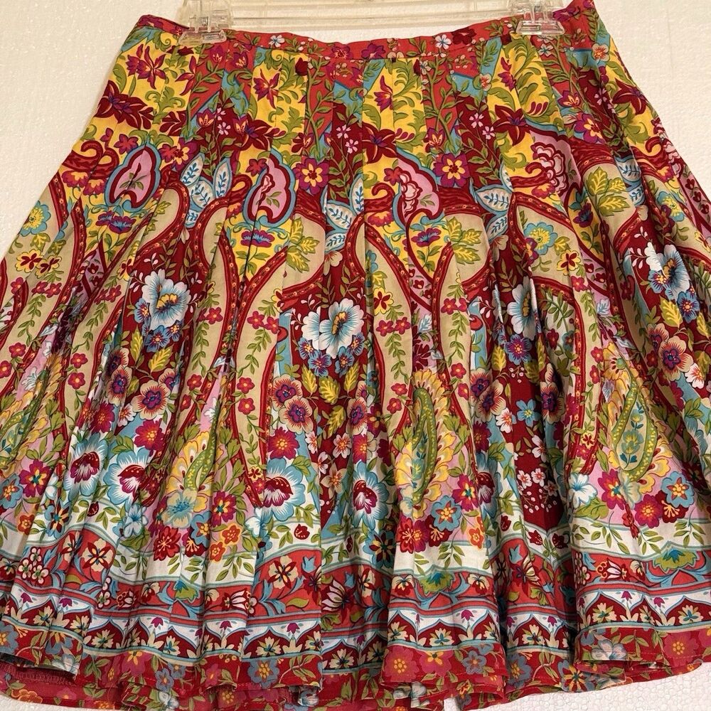 Jones Wear Jeans Floral Paisley Print Mini‎ Skirt Size 8 Festival Boho Hippie